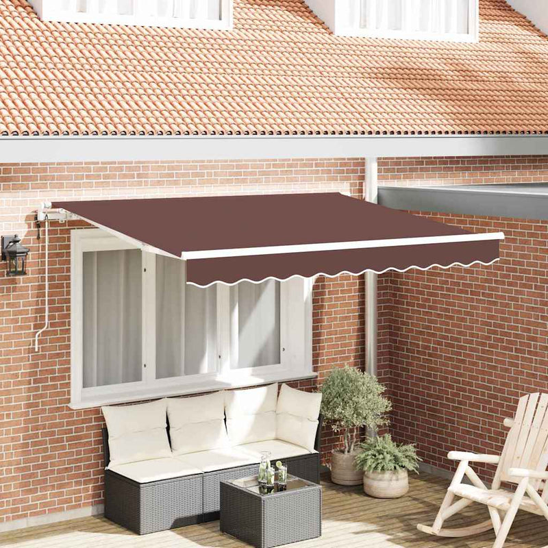 vidaXL Behúzható napellenző Barna 350 x 200 cm Poliészter, Alumínium