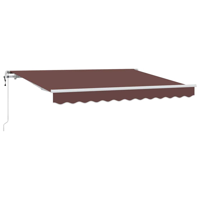 vidaXL Behúzható napellenző Barna 350 x 200 cm Poliészter, Alumínium