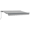 vidaXL Behúzható napellenző Antracit 350 x 200 cm szövet