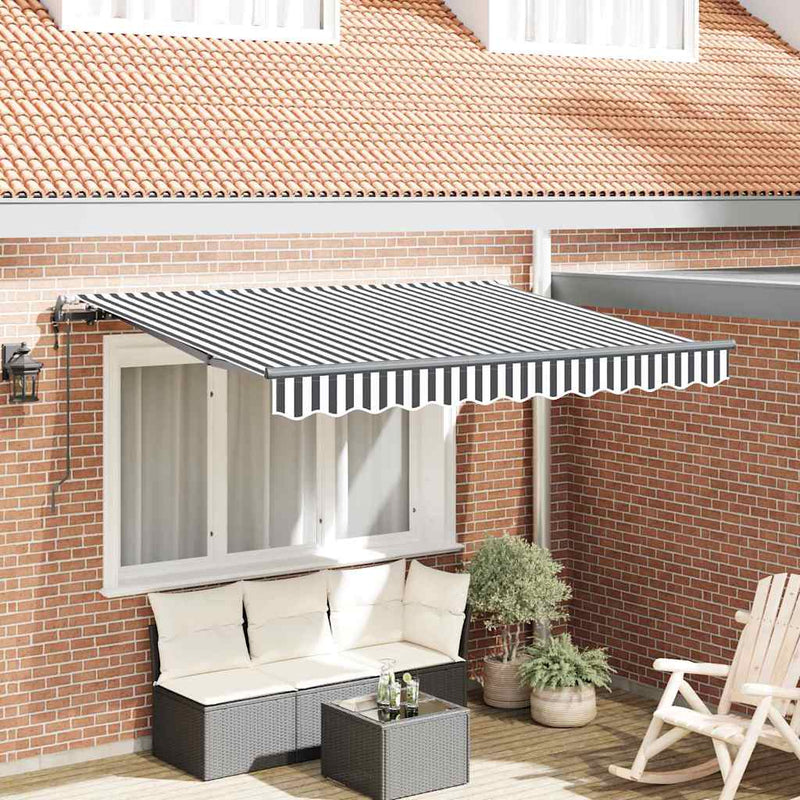 vidaXL Behúzható napellenző Antracit, Fehér 350 x 200 cm