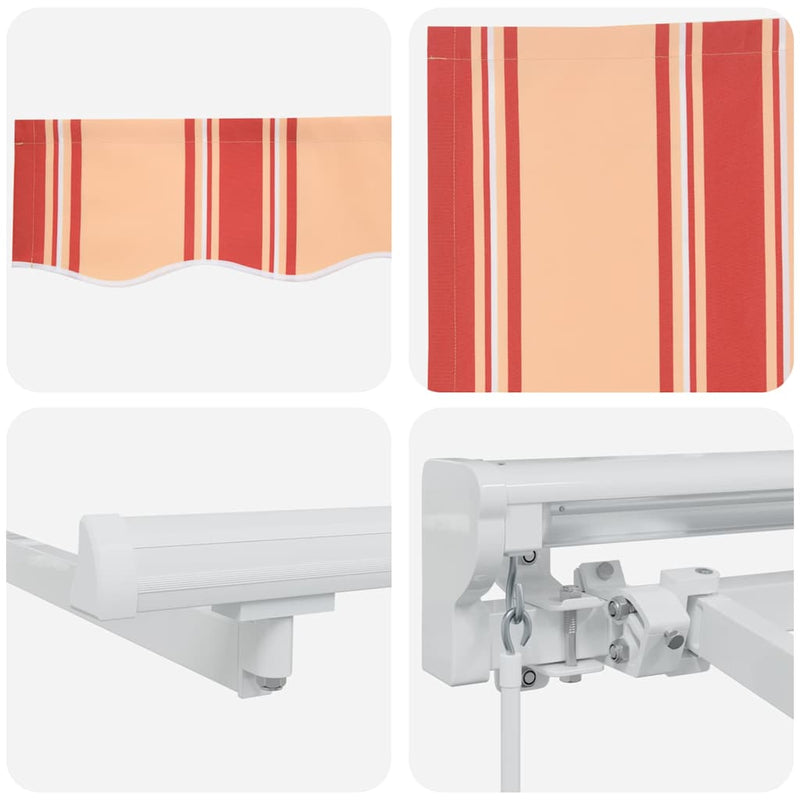 vidaXL Behúzható napellenző Tarka csíkos 350x200 cm szövet