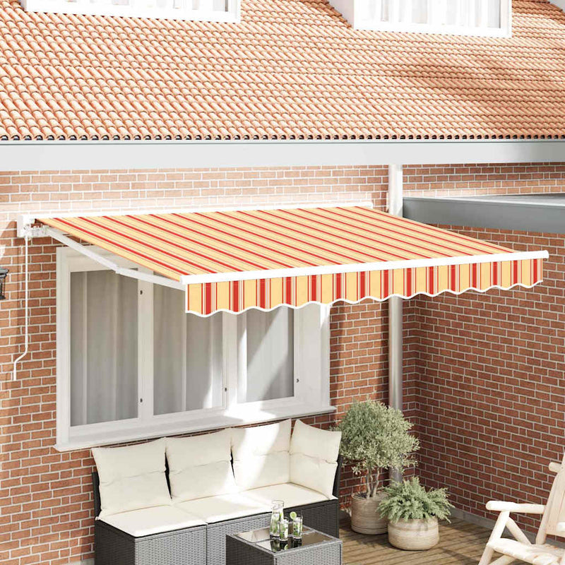 vidaXL Behúzható napellenző Tarka csíkos 350x200 cm szövet