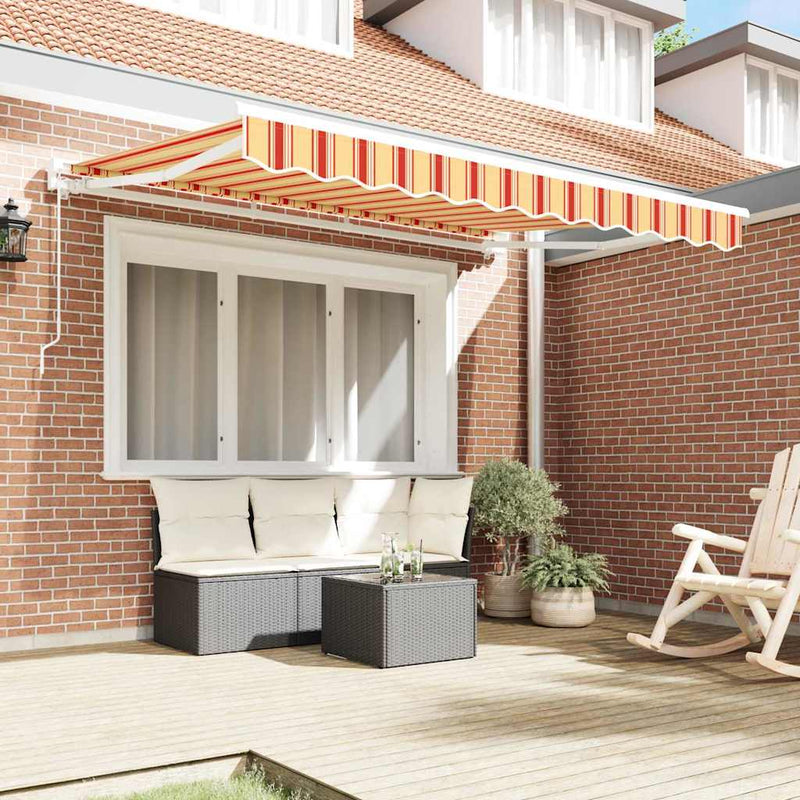 vidaXL Behúzható napellenző Tarka csíkos 350x200 cm szövet
