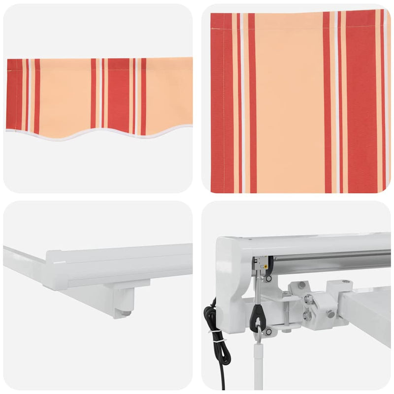 vidaXL Behúzható napellenző Tarka csíkos 350x200 cm szövet