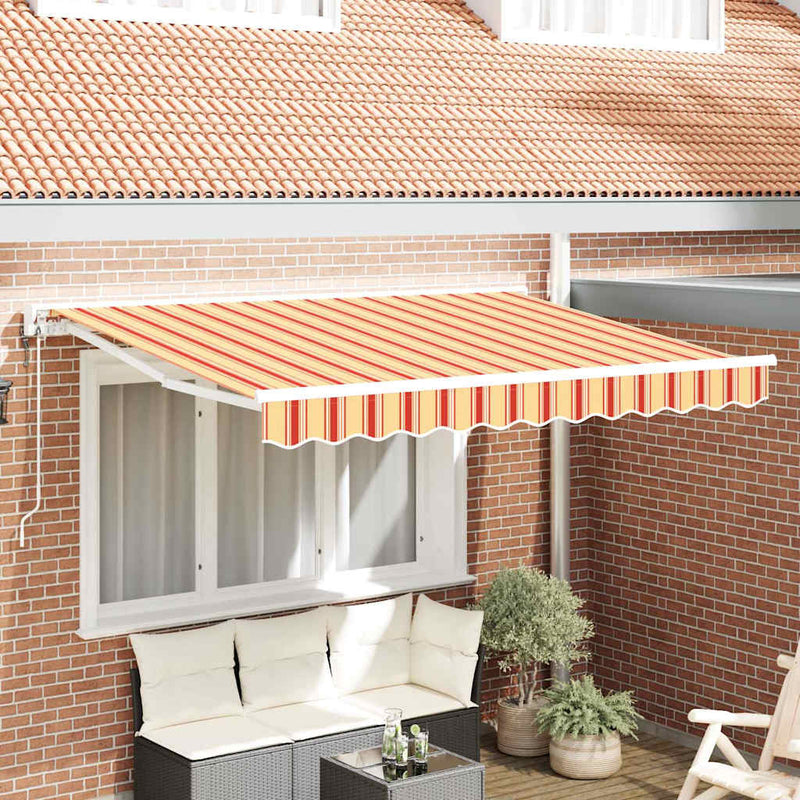 vidaXL Behúzható napellenző Tarka csíkos 350x200 cm szövet
