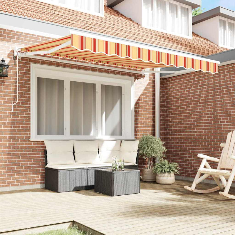 vidaXL Behúzható napellenző Tarka csíkos 350x200 cm szövet