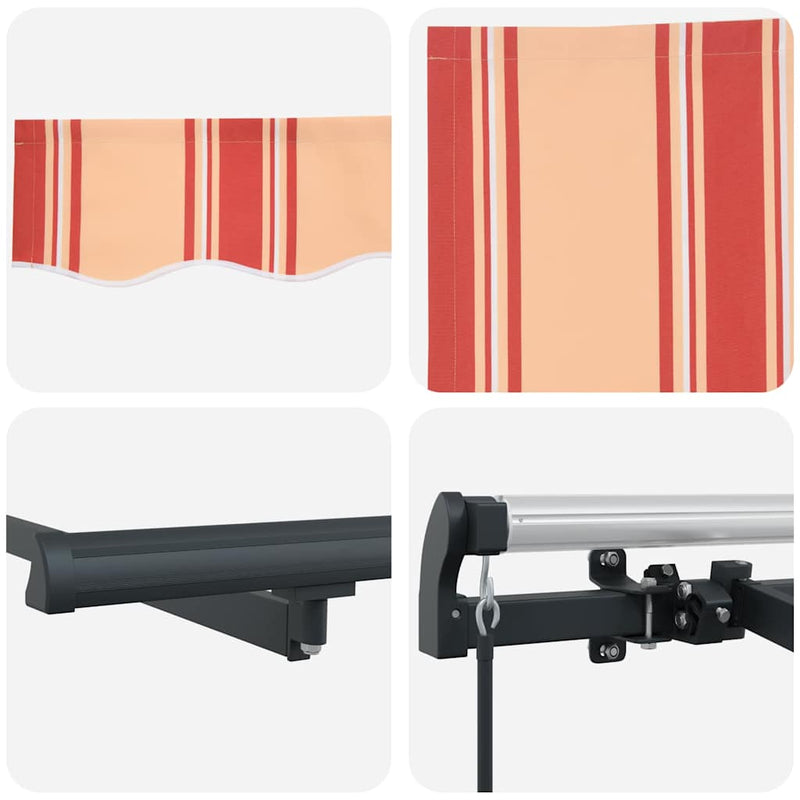 vidaXL Behúzható napellenző Sokszínű 350 x 200 cm Pamut és Alumínium