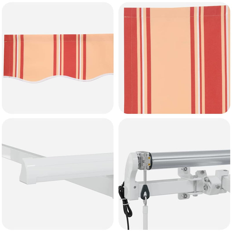 vidaXL Behúzható napellenző Sokszínű 350 x 200 cm Pamut és Alumínium