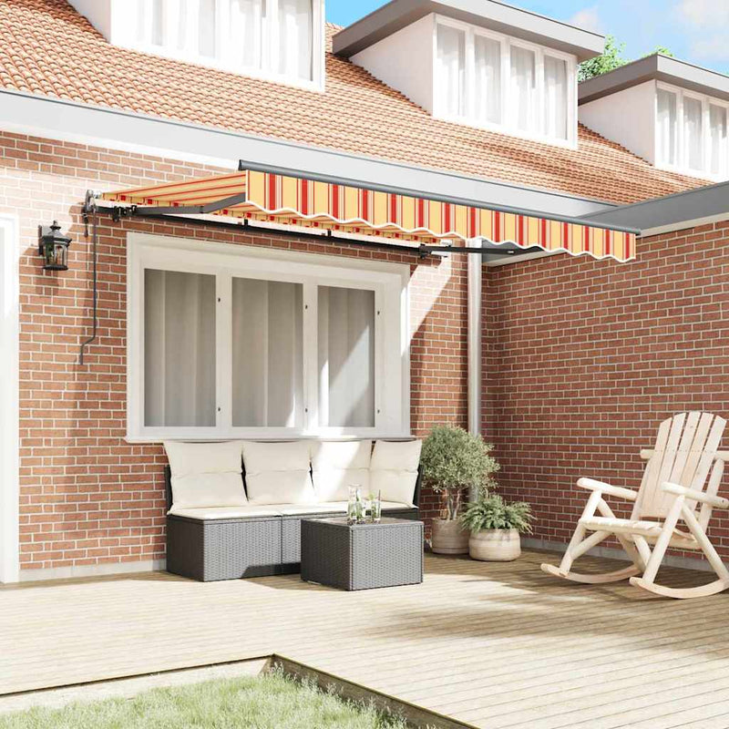 vidaXL Behúzható napellenző Sokszínű 350 x 200 cm Pamut és Alumínium