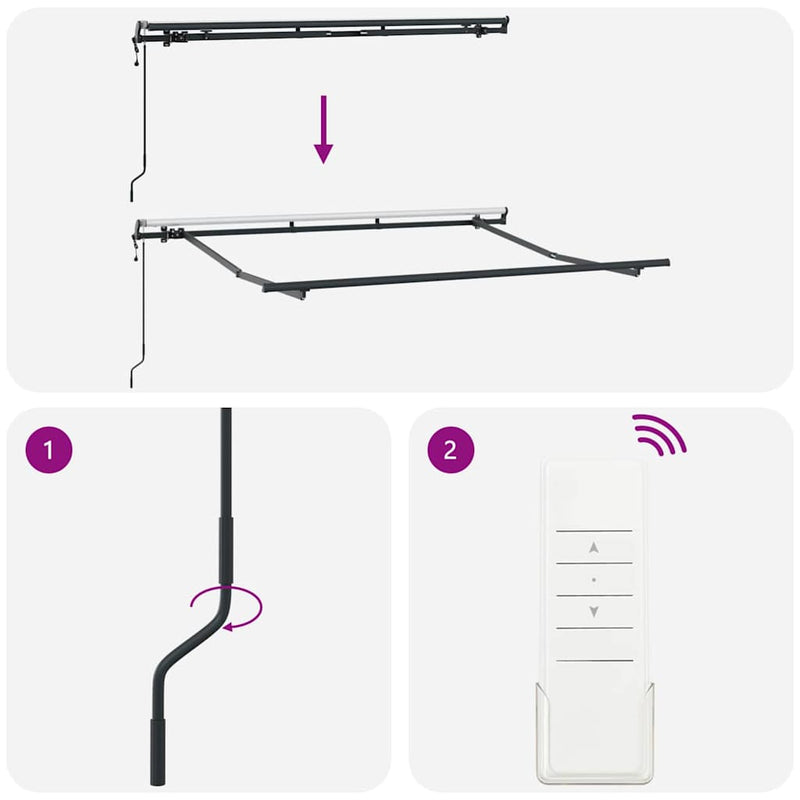 vidaXL Behúzható napellenző Sokszínű 350 x 200 cm Pamut és Alumínium