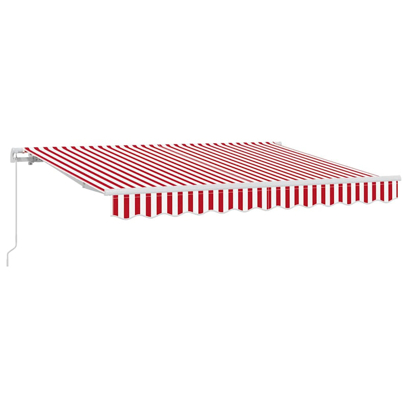 vidaXL Behúzható napellenző Piros, Fehér 350 x 200 cm