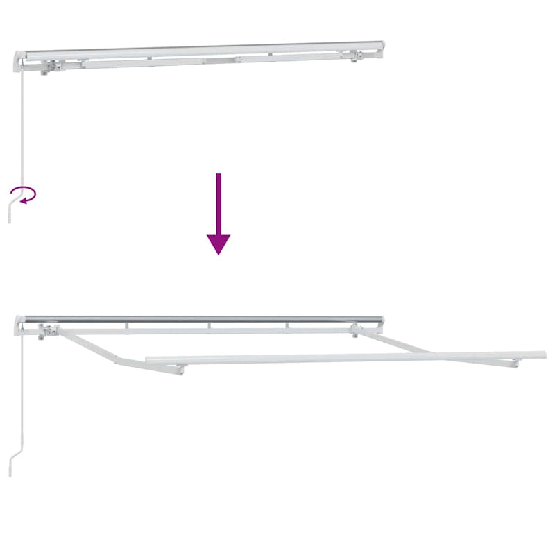 vidaXL Behúzható napellenző Piros, Fehér 350 x 200 cm