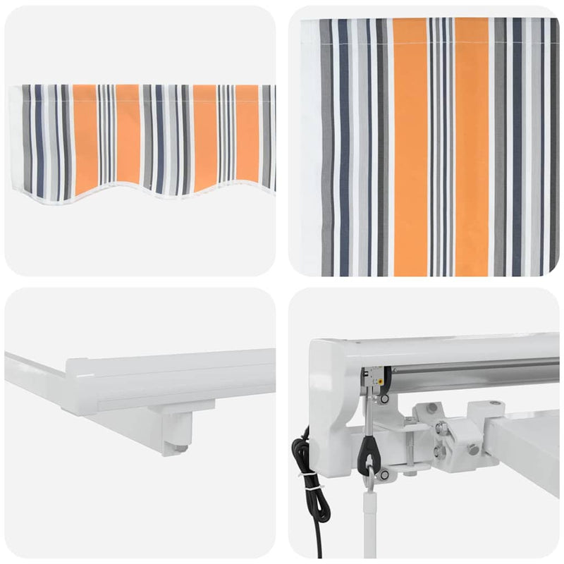 vidaXL Behúzható napellenző Tarka csíkos 350x200 cm szövet
