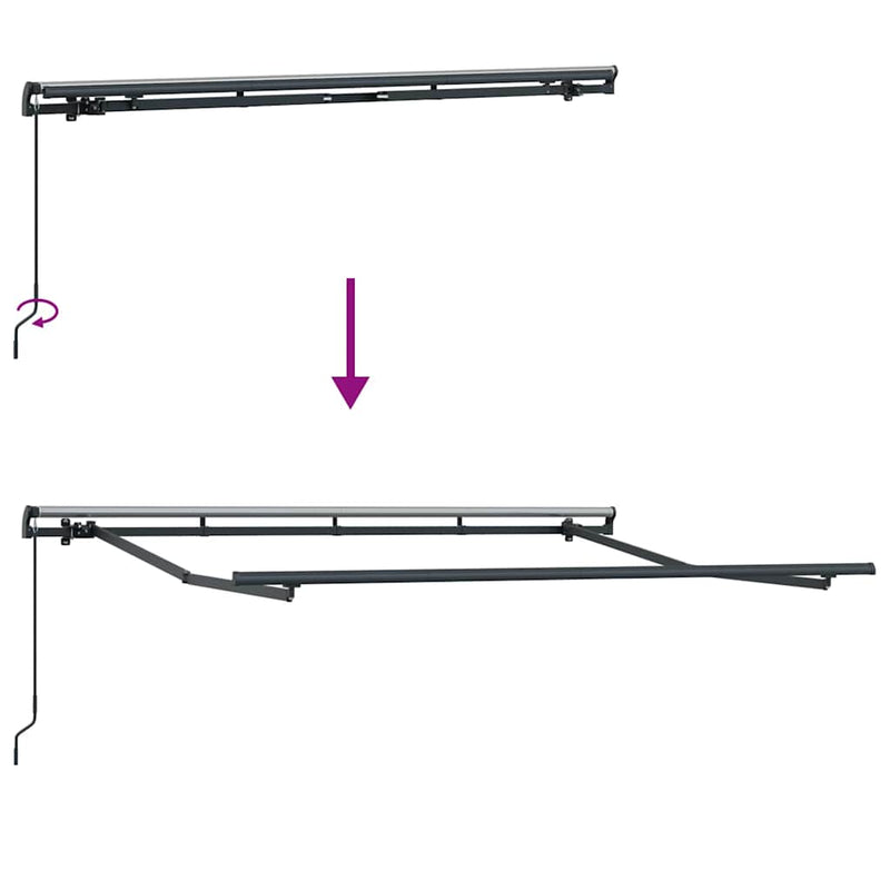 vidaXL Behúzható napellenző Sokszínű 350 x 200 cm