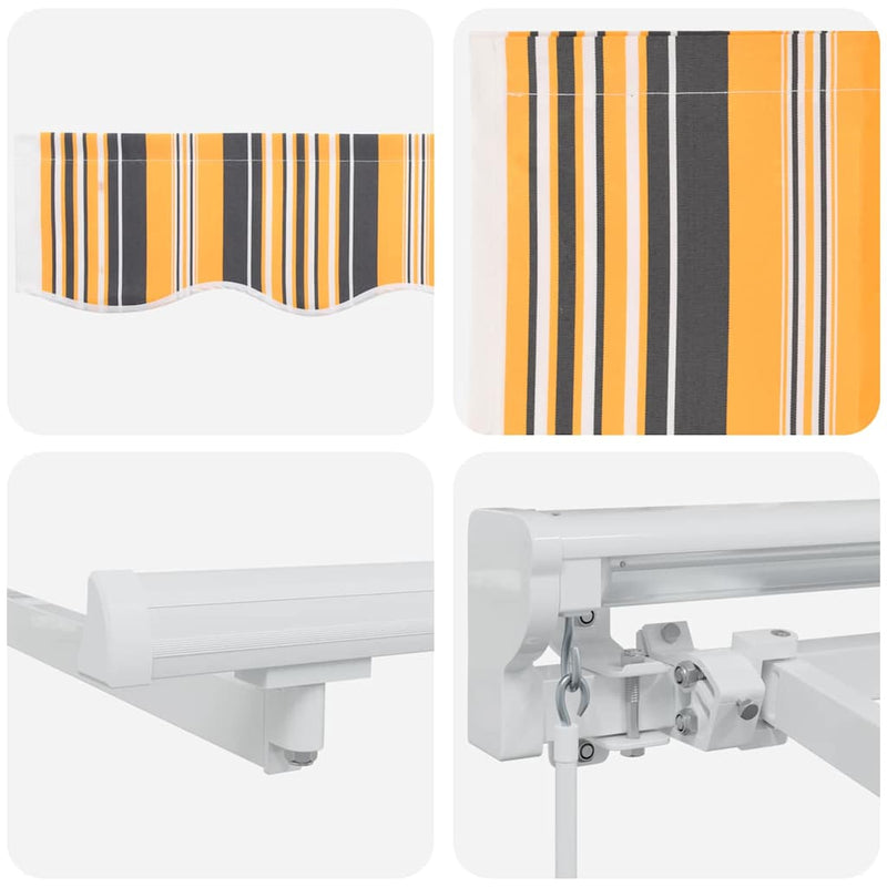 vidaXL Behúzható napellenző Tarka csíkos 350x200 cm szövet