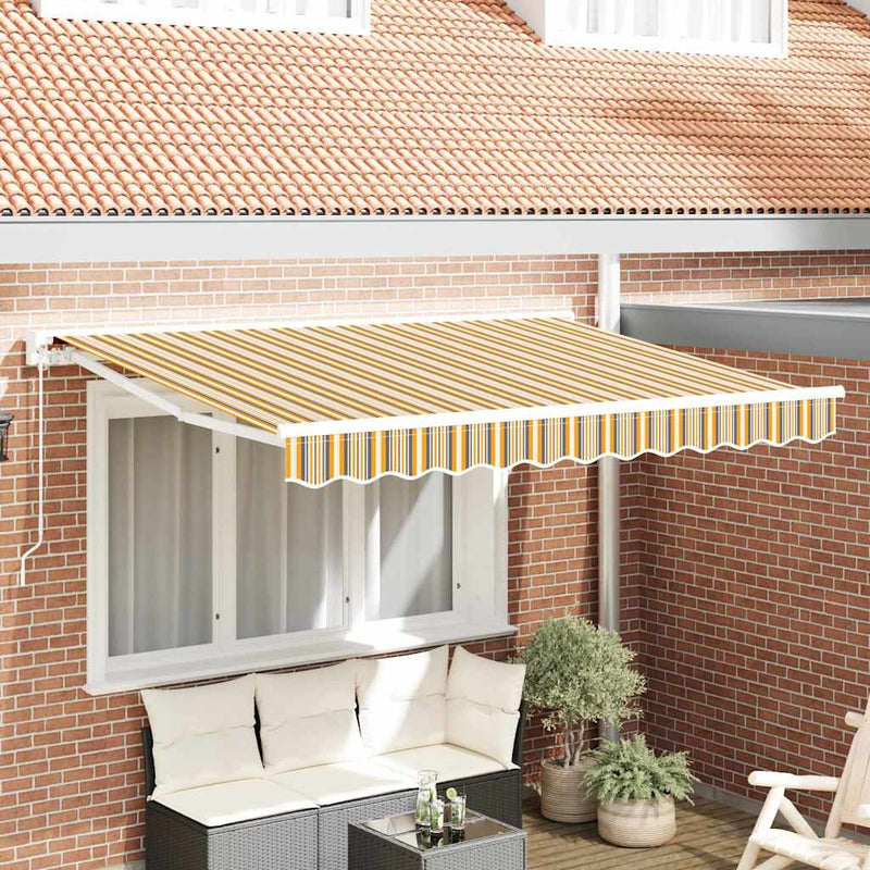 vidaXL Behúzható napellenző Tarka csíkos 350x200 cm szövet