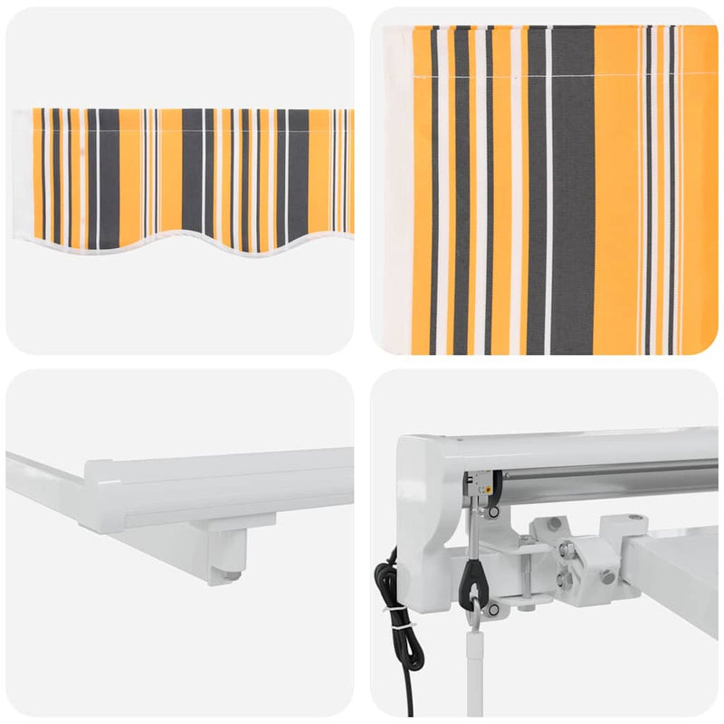 vidaXL Behúzható napellenző Tarka csíkos 350x200 cm szövet