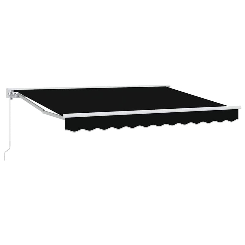 vidaXL Behúzható napellenző Fekete 350x200 cm szövet