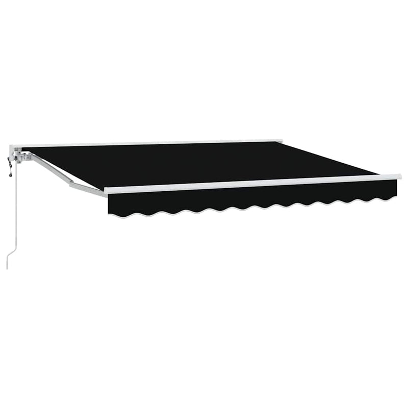 vidaXL Behúzható napellenző Fekete 350x200 cm szövet