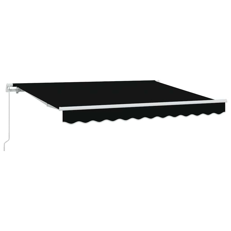 vidaXL Behúzható napellenző Fekete 350 x 200 cm Pamut és Alumínium