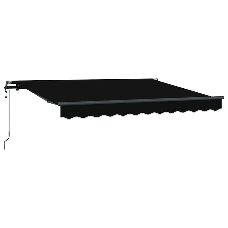 vidaXL Behúzható napellenző Fekete 350 x 200 cm Poliészter, Alumínium