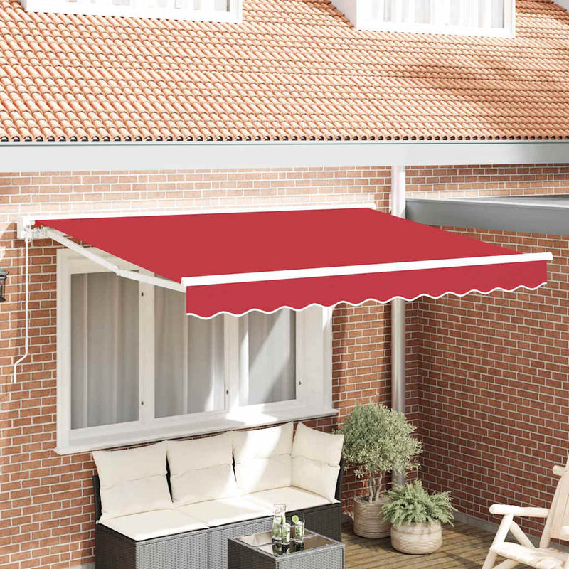 vidaXL Behúzható napellenző Piros 350x200 cm szövet