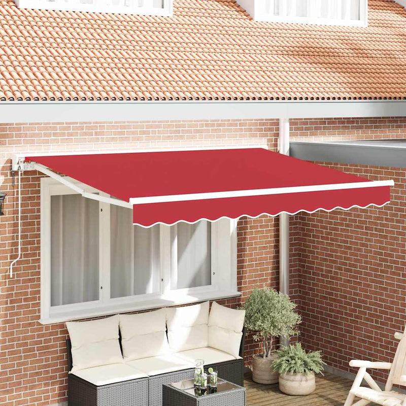 vidaXL Behúzható napellenző Piros 350x200 cm szövet