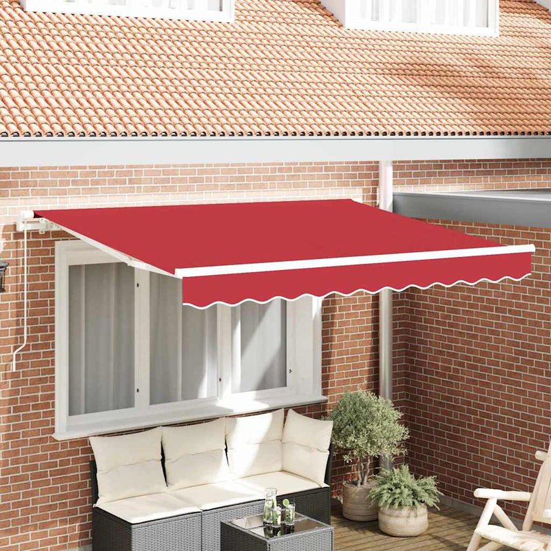 vidaXL Behúzható napellenző Piros 350 x 200 cm Poliészter, Alumínium