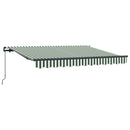 vidaXL Behúzható napellenző Zöld 350 x 200 cm szövet