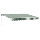 vidaXL Behúzható napellenző Zöld 350 x 200 cm szövet