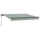 vidaXL Behúzható napellenző Zöld 350 x 200 cm szövet