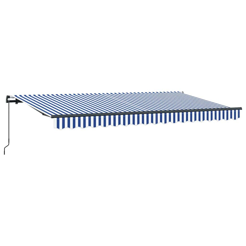 vidaXL Behúzható napellenző Kék, Fehér 400 x 200 cm