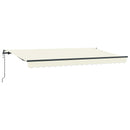 vidaXL Behúzható napellenző Krém 400 x 200 cm szövet