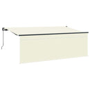 vidaXL Behúzható napellenző Krém és antracit és barna 400 x 200 cm