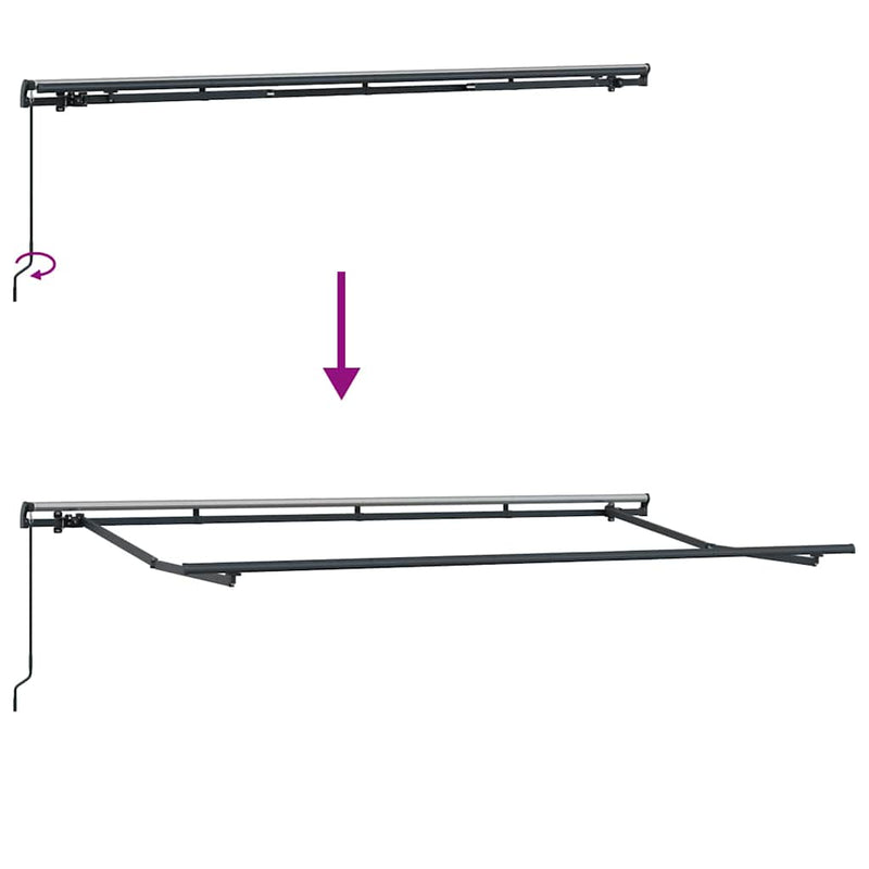 vidaXL Behúzható napellenző Krém és antracit és barna 400 x 200 cm