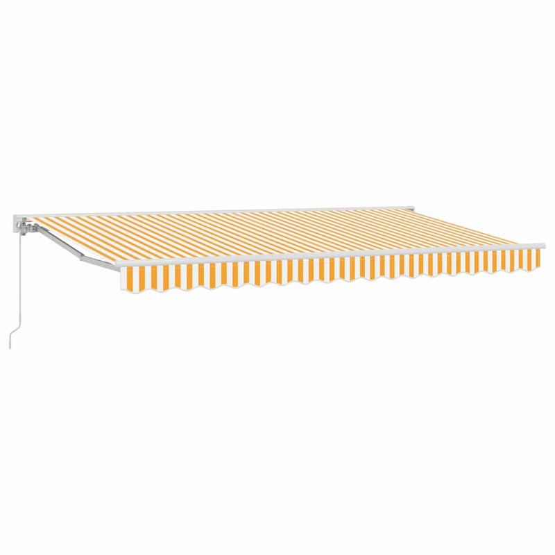 vidaXL Behúzható napellenző Sárga és Fehér 400x200 cm szövet