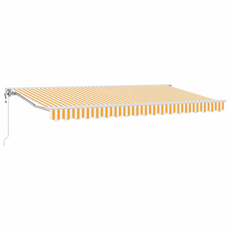 vidaXL Behúzható napellenző Sárga és Fehér 400x200 cm szövet