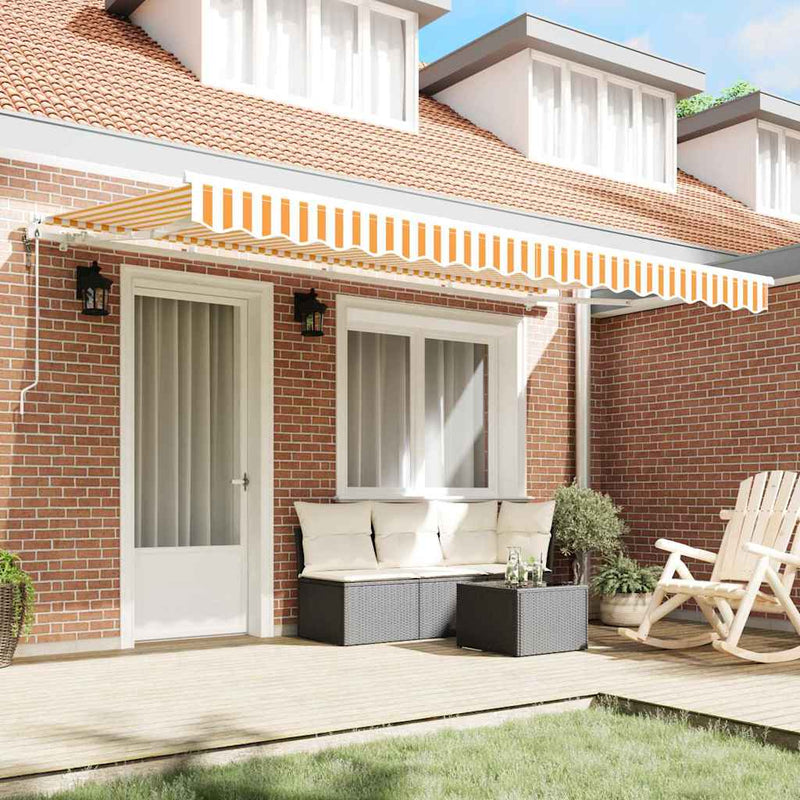 vidaXL Behúzható napellenző Sárga és Fehér 400 x 200 cm