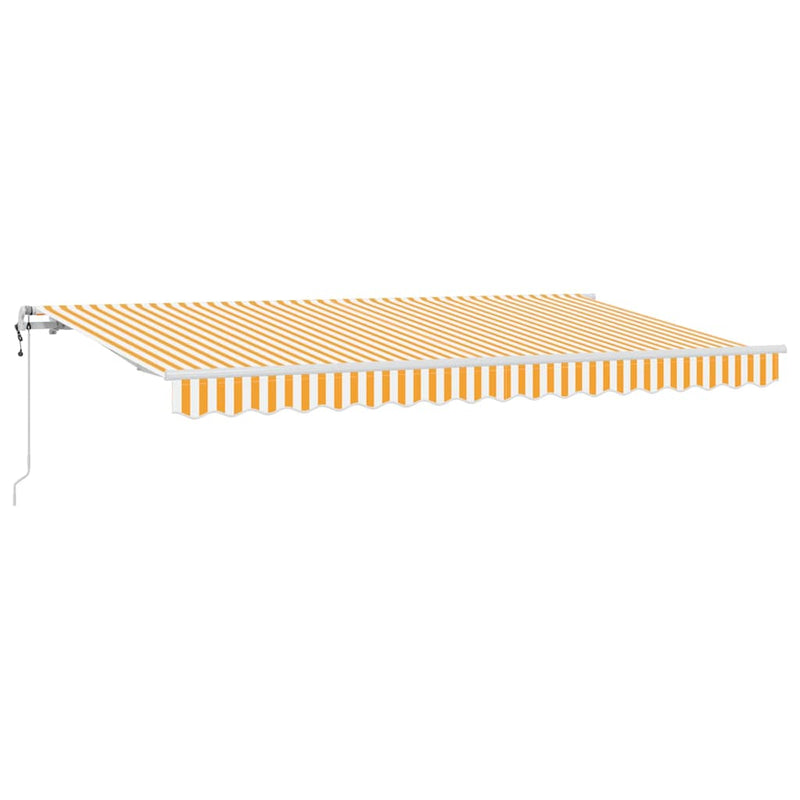 vidaXL Behúzható napellenző Sárga és Fehér 400 x 200 cm