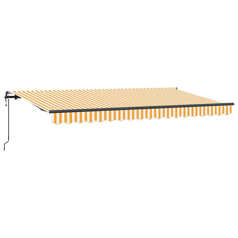vidaXL Behúzható napellenző Sárga, Fehér 400 x 200 cm