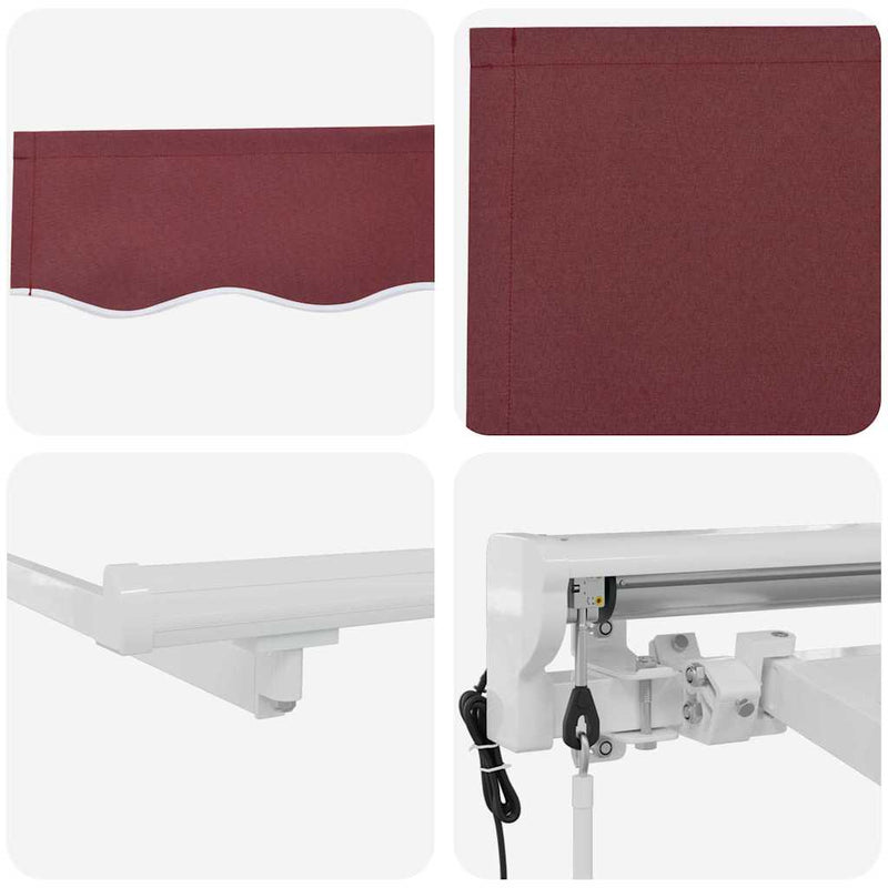 vidaXL Behúzható napellenző Burgundi 400x200 cm szövet
