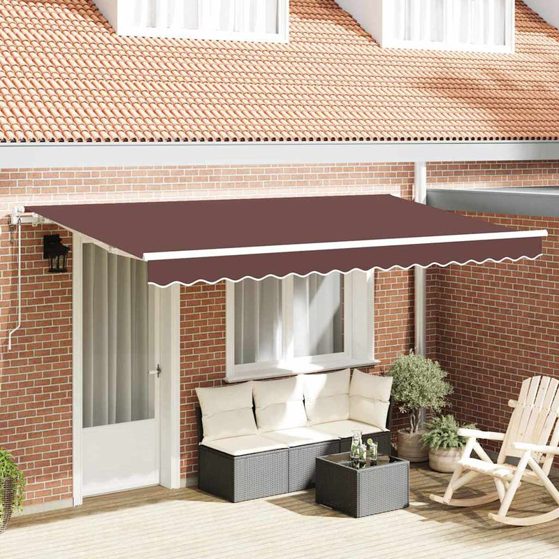 vidaXL Behúzható napellenző Barna 400 x 200 cm Poliészter, Alumínium
