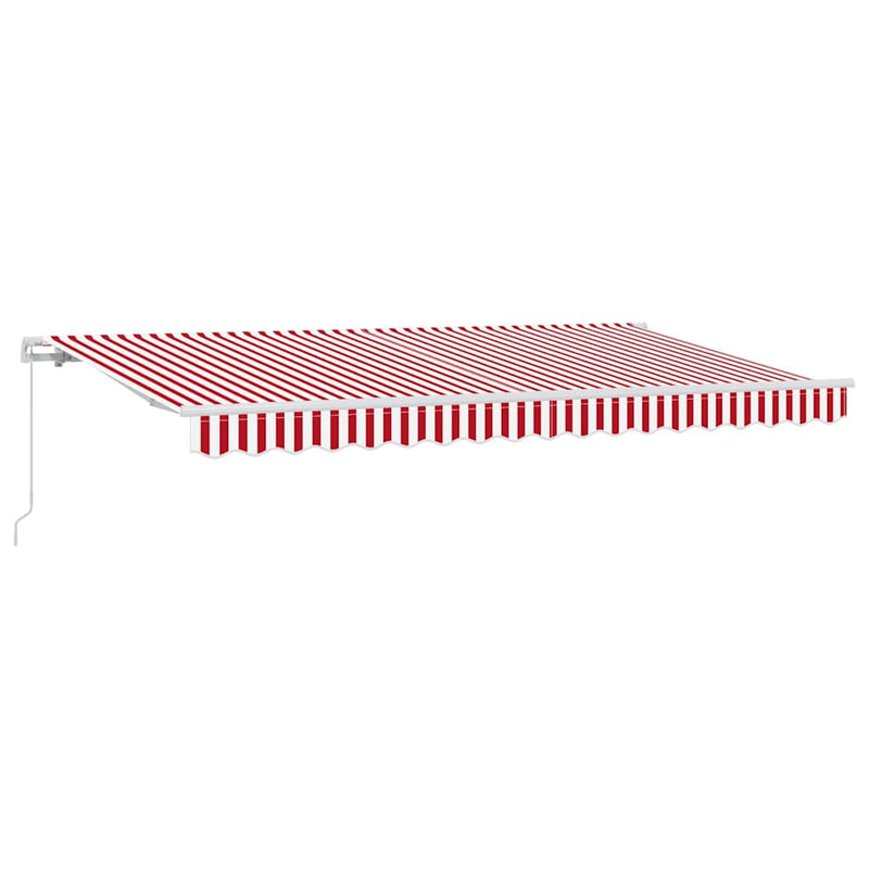 vidaXL Behúzható napellenző Piros, Fehér 400 x 200 cm