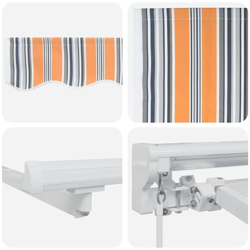 vidaXL Behúzható napellenző Tarka csíkos 400x200 cm szövet