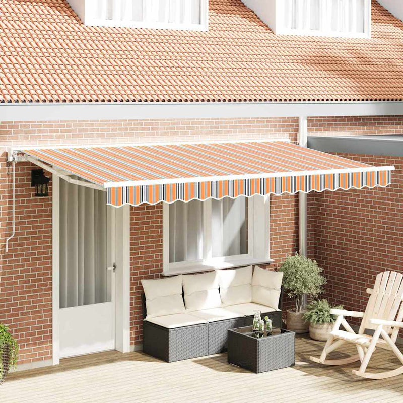 vidaXL Behúzható napellenző Tarka csíkos 400x200 cm szövet