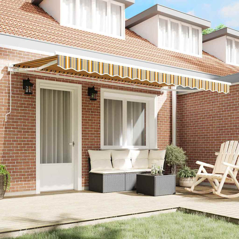 vidaXL Behúzható napellenző Tarka csíkos 400x200 cm szövet