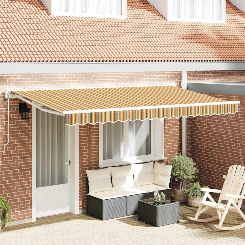 vidaXL Behúzható napellenző Tarka csíkos 400x200 cm szövet