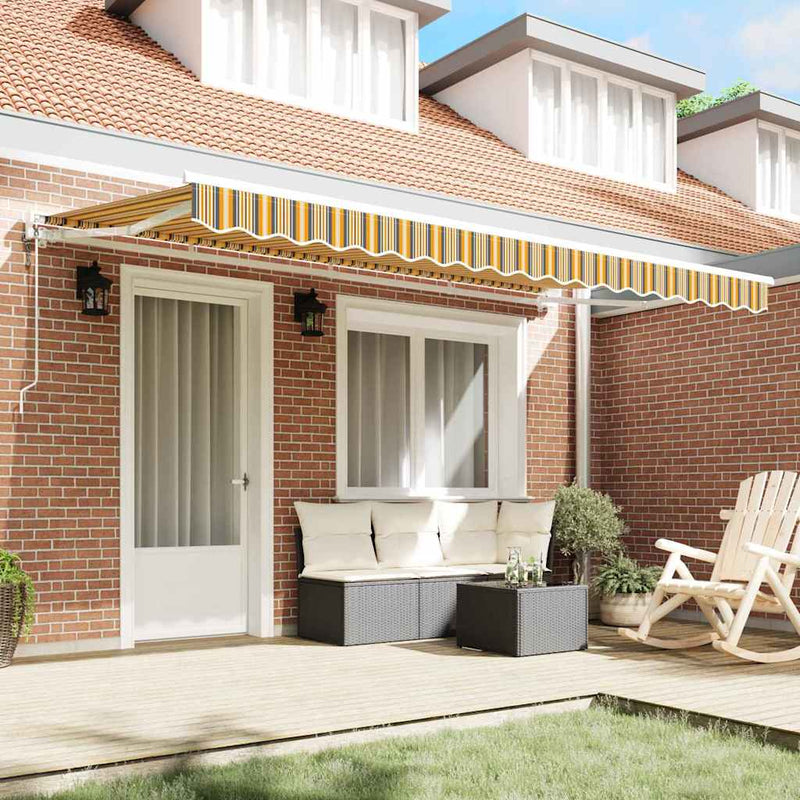 vidaXL Behúzható napellenző Tarka csíkos 400x200 cm szövet