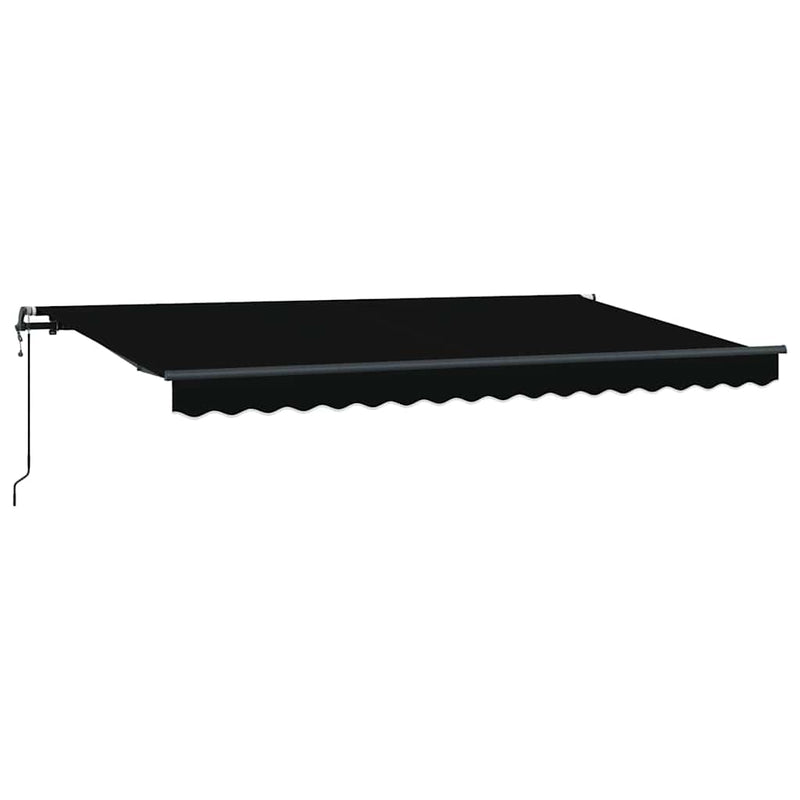 vidaXL Behúzható napellenző Fekete 400 x 200 cm Poliészter, Alumínium