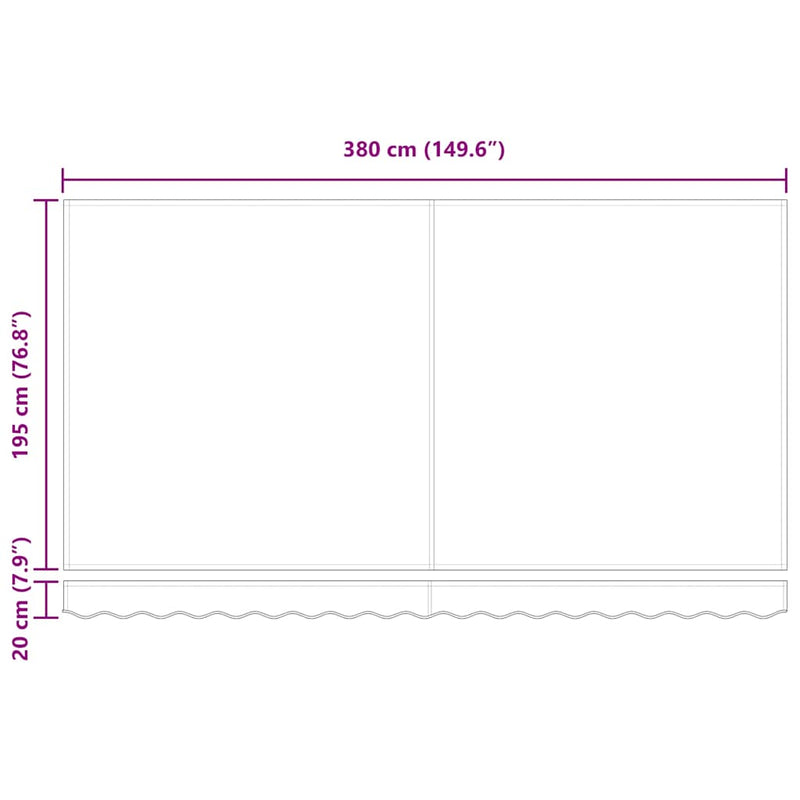 vidaXL Behúzható napellenző Fehér 400 x 200 cm Pamut és Alumínium